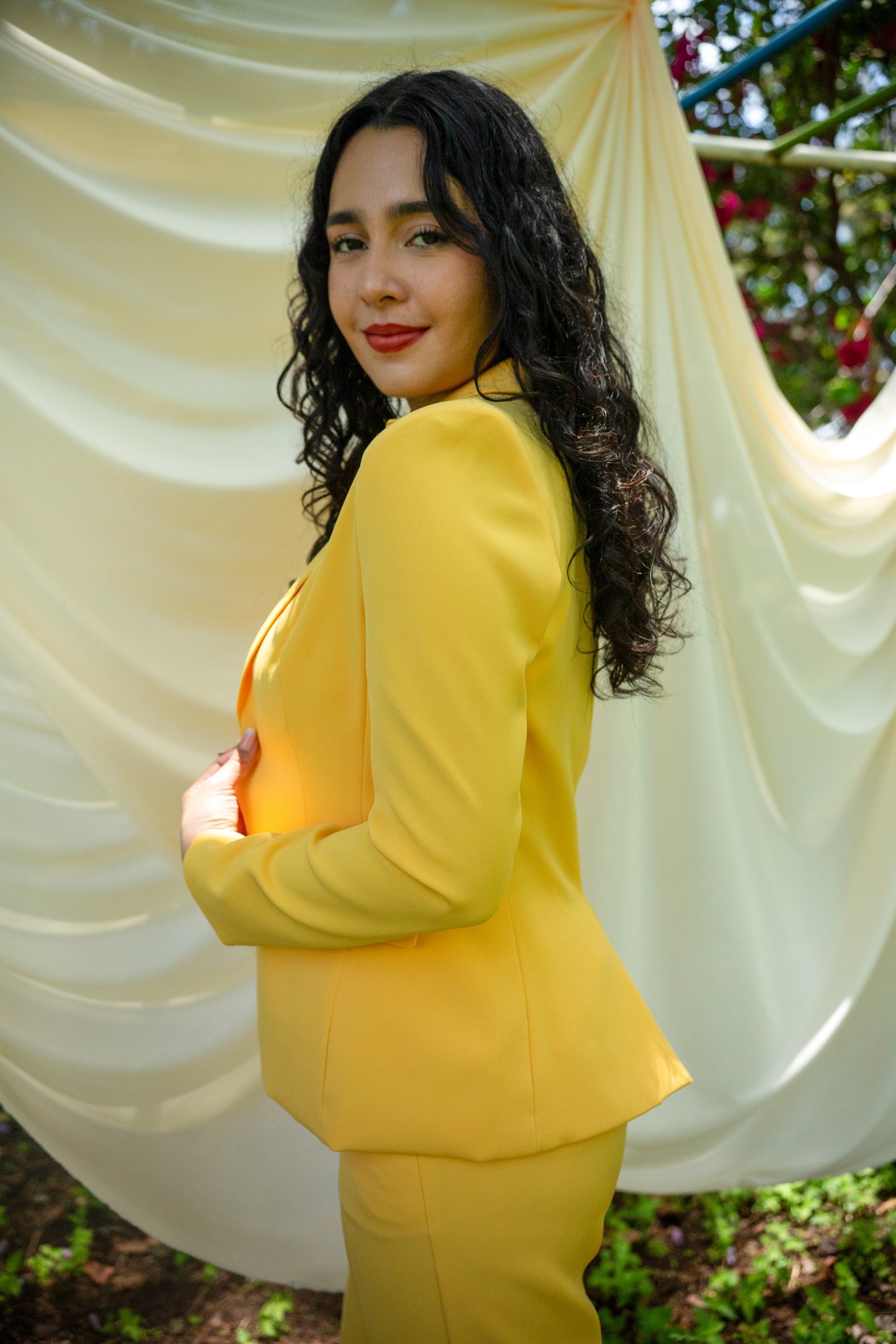 Saco sastre botón forrado con abertura